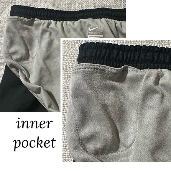 NIKE Tempo Running Shorts 3" Black White Lined Swoosh Pocket Training Women’s M - Picture 6 of 11